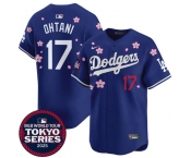 Men's Los Angeles Dodgers #17 Shohei Ohtani Royal 2025 Tokyo Series Limited Stitched Baseball Jersey