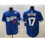 Men's Los Angeles Dodgers #17 Shohei Ohtani Royal 2025 World Series Limited Stitched Baseball Jersey