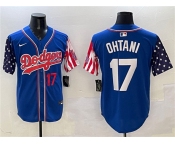 Men's Los Angeles Dodgers #17 Shohei Ohtani Royal Limited Stitched Baseball Jersey