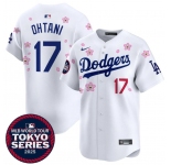 Men's Los Angeles Dodgers #17 Shohei Ohtani White 2025 Tokyo Series Limited Stitched Baseball Jersey