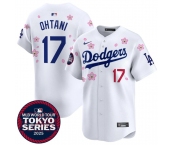 Men's Los Angeles Dodgers #17 Shohei Ohtani White 2025 Tokyo Series Limited Stitched Baseball Jersey