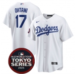 Men's Los Angeles Dodgers #17 Shohei Ohtani White 2025 World Tour Tokyo Series Home Stitched Baseball Jersey