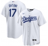 Men's Los Angeles Dodgers #17 Shohei Ohtani White Cool Base Stitched Jersey