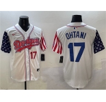 Men's Los Angeles Dodgers #17 Shohei Ohtani White Limited Stitched Baseball Jersey