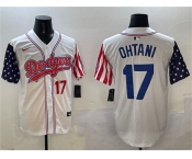 Men's Los Angeles Dodgers #17 Shohei Ohtani White Limited Stitched Baseball Jersey
