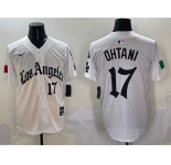 Men's Los Angeles Dodgers #17 Shohei Ohtani White Mexico 2025 LA Gothic Style With Fernando Patch Vapor Premier Limited Stitched Baseball Jersey