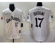 Men's Los Angeles Dodgers #17 Shohei Ohtani White Mexico 2025 LA Gothic Style With Fernando Patch Vapor Premier Limited Stitched Baseball Jersey