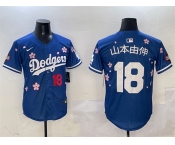 Men's Los Angeles Dodgers #18 山本由伸 Royal 2025 Tokyo Series Limited Stitched Baseball Jersey