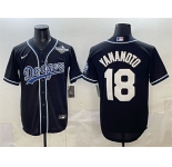 Men's Los Angeles Dodgers #18 Yoshinobu Yamamoto Black 2025 World Series Cool Base Stitched Baseball Jersey