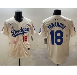 Men's Los Angeles Dodgers #18 Yoshinobu Yamamoto Cream 2025 Tokyo Series Limited Stitched Baseball Jersey