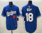 Men's Los Angeles Dodgers #18 Yoshinobu Yamamoto MVP Blue Limited Stitched Jersey