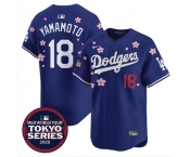 Men's Los Angeles Dodgers #18 Yoshinobu Yamamoto Royal 2025 Tokyo Series Limited Stitched Baseball Jersey