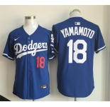 Men's Los Angeles Dodgers #18 Yoshinobu Yamamoto Royal Limited Stitched Baseball Jersey