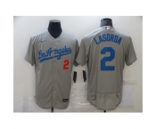 Men's Los Angeles Dodgers #2 Tommy Lasorda Nike Gray Jersey