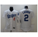 Men's Los Angeles Dodgers #2 Tommy Lasorda Nike White Jersey