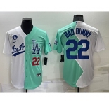 Men's Los Angeles Dodgers #22 Bad Bunny White Green Number 2022 Celebrity Softball Game Cool Base Jersey