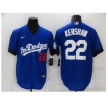Men's Los Angeles Dodgers #22 Clayton Kershaw Blue Game City Player Jersey