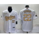 Men's Los Angeles Dodgers #22 Clayton Kershaw Number White 2022 All Star Stitched Cool Base Nike Jersey