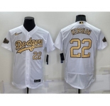 Men's Los Angeles Dodgers #22 Clayton Kershaw Number White 2022 All Star Stitched Flex Base Nike Jersey