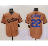 Men's Los Angeles Dodgers #22 Clayton Kershaw Olive Cool Base Limited Stitched Jersey