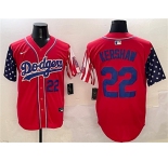 Men's Los Angeles Dodgers #22 Clayton Kershaw Red Limited Stitched Baseball Jersey