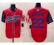 Men's Los Angeles Dodgers #22 Clayton Kershaw Red Limited Stitched Baseball Jersey
