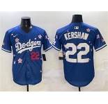Men's Los Angeles Dodgers #22 Clayton Kershaw Royal 2025 Tokyo Series Limited Stitched Baseball Jersey