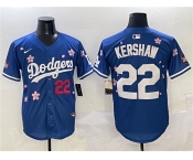 Men's Los Angeles Dodgers #22 Clayton Kershaw Royal 2025 Tokyo Series Limited Stitched Baseball Jersey