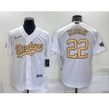 Men's Los Angeles Dodgers #22 Clayton Kershaw White 2022 All Star Stitched Cool Base Nike Jersey