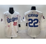 Men's Los Angeles Dodgers #22 Clayton Kershaw White 2025 Tokyo Series Limited Stitched Baseball Jersey