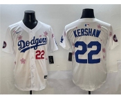 Men's Los Angeles Dodgers #22 Clayton Kershaw White 2025 Tokyo Series Limited Stitched Baseball Jersey