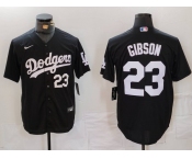 Men's Los Angeles Dodgers #23 Kirk Gibson Number Black Cool Base Stitched Jerseys