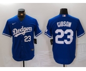 Men's Los Angeles Dodgers #23 Kirk Gibson Number Blue Cool Base Stitched Jerseys