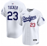 Men's Los Angeles Dodgers #23 Kyle Tucker White 2026 Home Limited Stitched Baseball Jersey