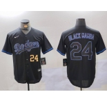 Men's Los Angeles Dodgers #24 Kobe Bryant Black Mamba Lights Out Black Fashion Stitched Cool Base Jersey