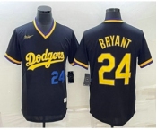 Men's Los Angeles Dodgers #24 Kobe Bryant Number Black Stitched Pullover Throwback Nike Jersey