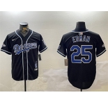Men's Los Angeles Dodgers #25 Tommy Edman Black 2024 World Series Champions Limited Stitched Baseball Jersey