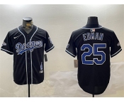 Men's Los Angeles Dodgers #25 Tommy Edman Black 2024 World Series Champions Limited Stitched Baseball Jersey