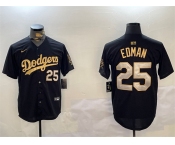 Men's Los Angeles Dodgers #25 Tommy Edman Black Gold Limited Stitched Baseball Jersey
