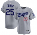 Men's Los Angeles Dodgers #25 Tommy Edman Gray Limited Stitched Baseball Jersey