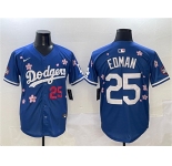 Men's Los Angeles Dodgers #25 Tommy Edman Royal 2025 Tokyo Series Limited Stitched Baseball Jersey