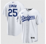 Men's Los Angeles Dodgers #25 Tommy Edman White 2025 World Series Champions Stitched Baseball Jersey