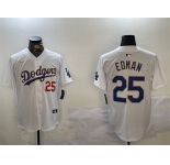 Men's Los Angeles Dodgers #25 Tommy Edman White Gold Home Limited Stitched Baseball Jersey