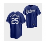 Men's Los Angeles Dodgers #25 Trayce Thompson Blue Cool Base Stitched Baseball Jersey