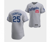 Men's Los Angeles Dodgers #25 Trayce Thompson Gray Flex Base Stitched Jersey