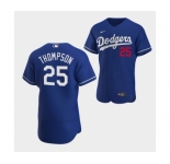 Men's Los Angeles Dodgers #25 Trayce Thompson Royal Flex Base Stitched Jersey