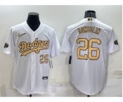 Men's Los Angeles Dodgers #26 Tony Gonsolin Number White 2022 All Star Stitched Cool Base Nike Jersey
