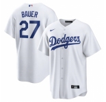 Men's Los Angeles Dodgers #27 Trevor Bauer White Nike Royal Alternate Official Replica Player Jersey