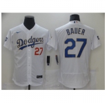 Men's Los Angeles Dodgers #27 Trevor Bauer White Nike World Series Champions Authentic Jersey