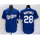 Men's Los Angeles Dodgers #28 JD Martinez Blue Stitched Cool Base Nike Jersey